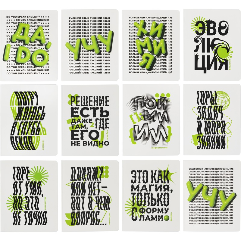 Изображение товара Набор предметных тетрадей Комус Класс Кириллица А5 48 листов Soft Touch 12 шт