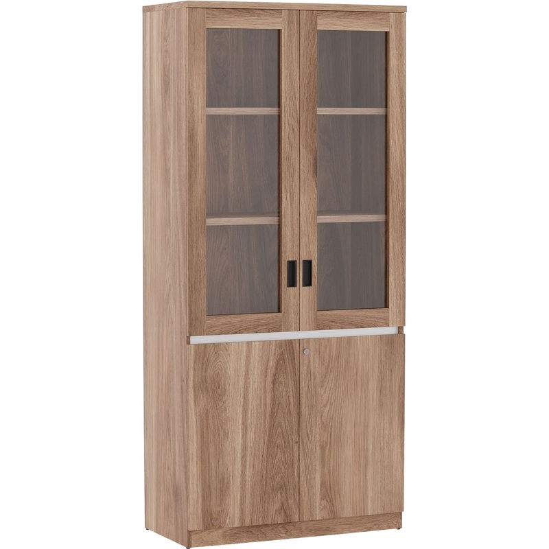 Изображение товара Шкаф для документов Liverpool со стеклом 900х450х2210 стильный офисный шкаф