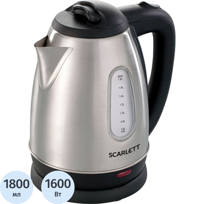 Изображение товара Электрический чайник Scarlett SC-EK21S20 серебристый 1.8 л