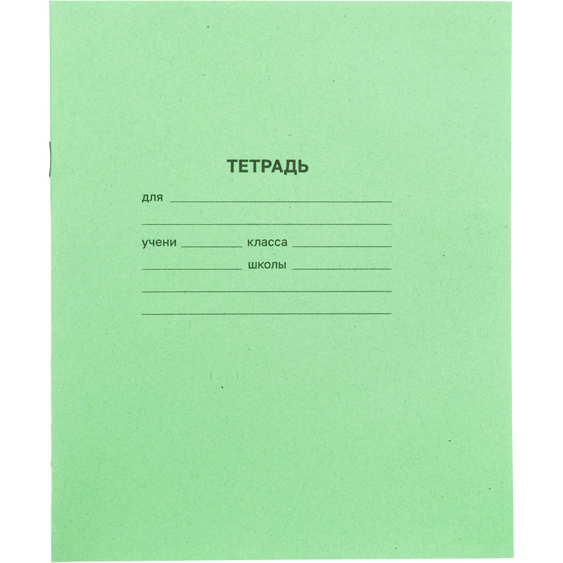 Изображение товара Тетрадь школьная зеленая А5 12 листов в крупную клетку