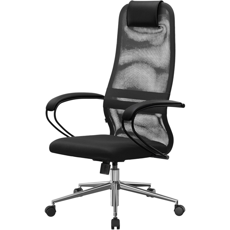 Изображение товара Уценка. Кресло для руководителя Ergolife SU-B-8 чёрное/хромированная крестовина (сетка, металл)