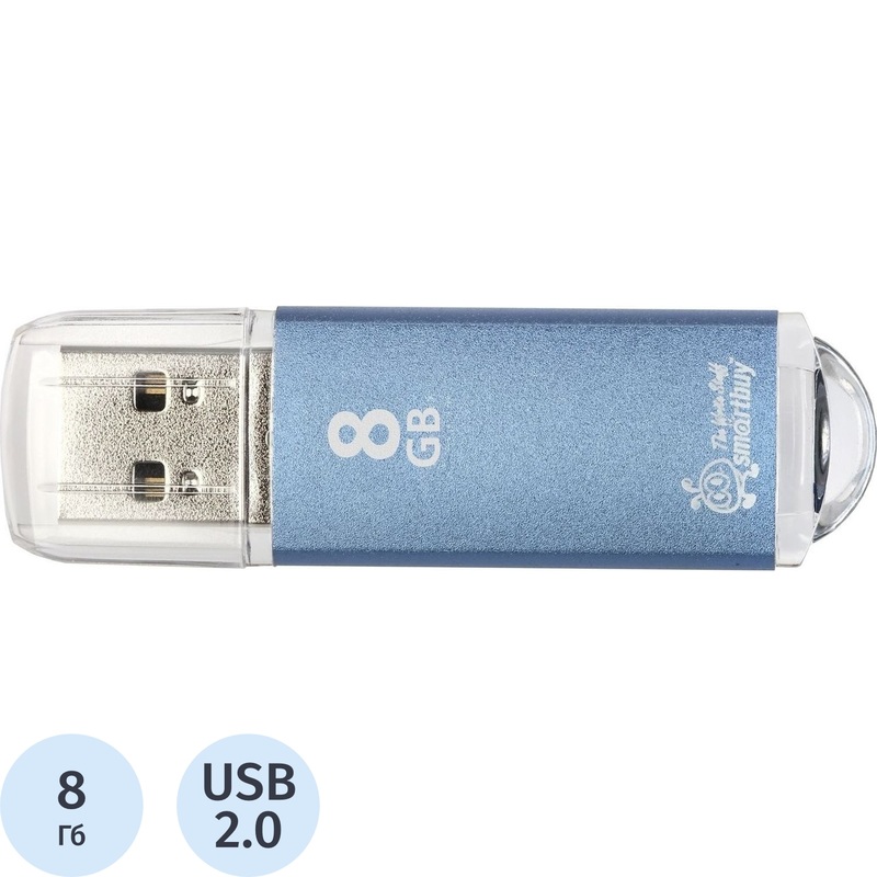 Изображение товара Флешка USB 2.0 8 ГБ SmartBuy V-Cut с металлическим корпусом и стилем