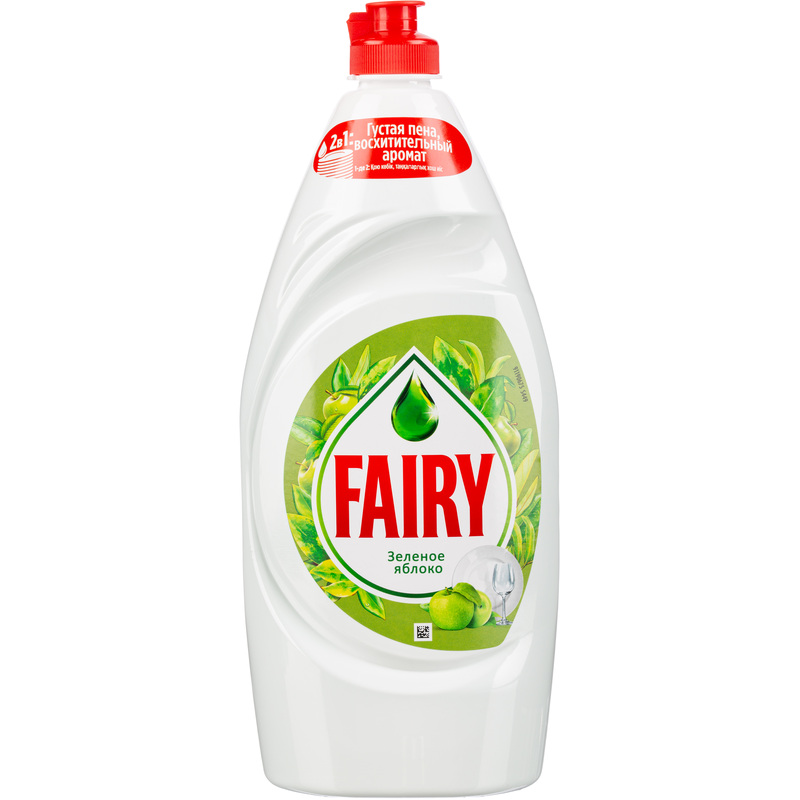 Изображение товара Средство для мытья посуды Fairy Зелёное яблоко гель 0.9 л