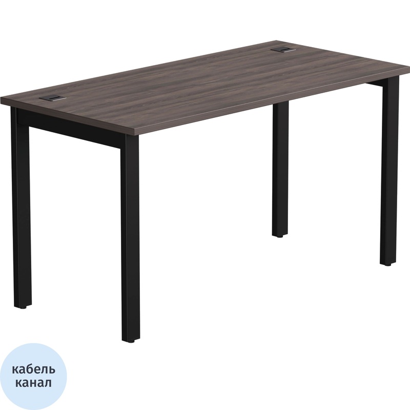 Изображение товара Стол прямой EVO 254S007DK9005 с металлическими опорами и кабель-каналами, дуб пасадена