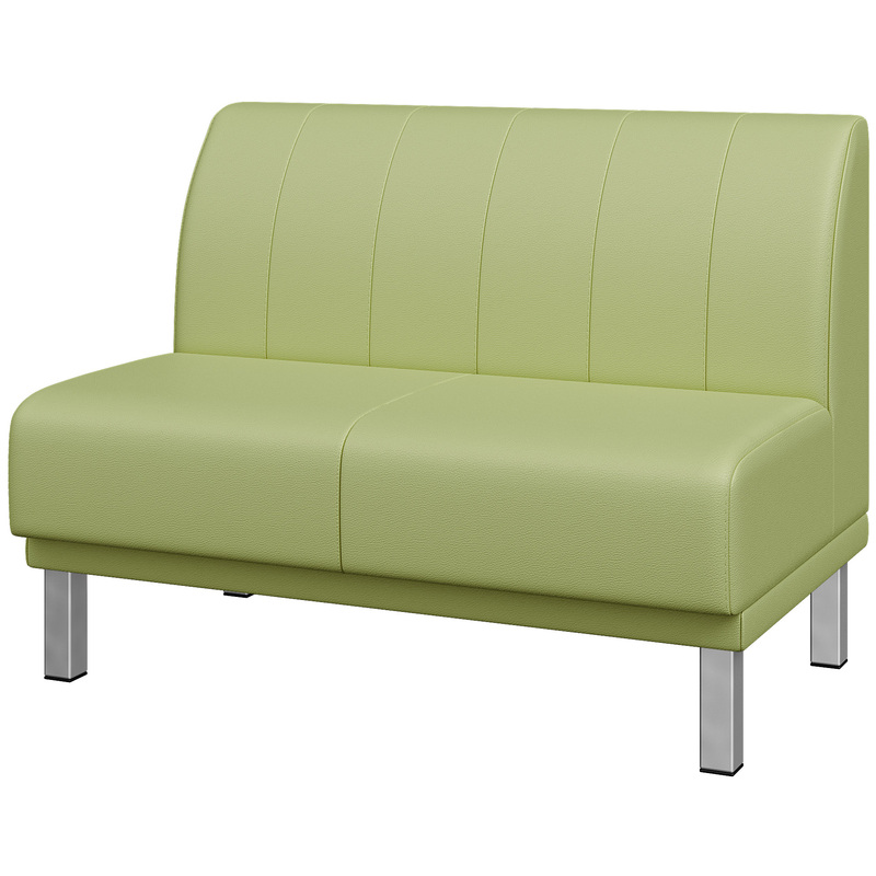 Изображение товара Модуль диван прямой двухместный Холл светло-зеленый из искусственной кожи
