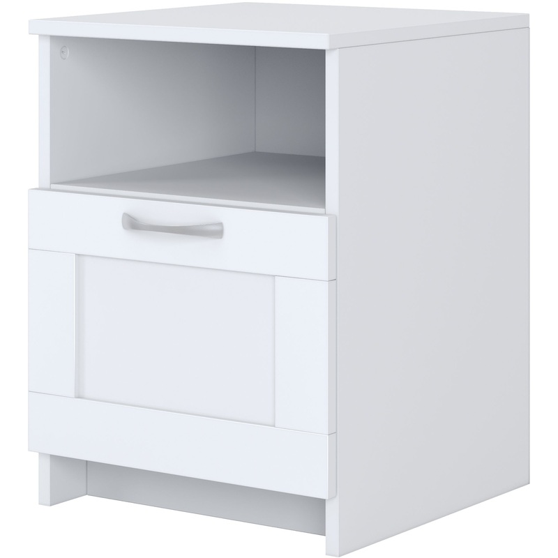 Изображение товара Тумба Сириус белая с выдвижным ящиком, размеры 391x412x531 мм
