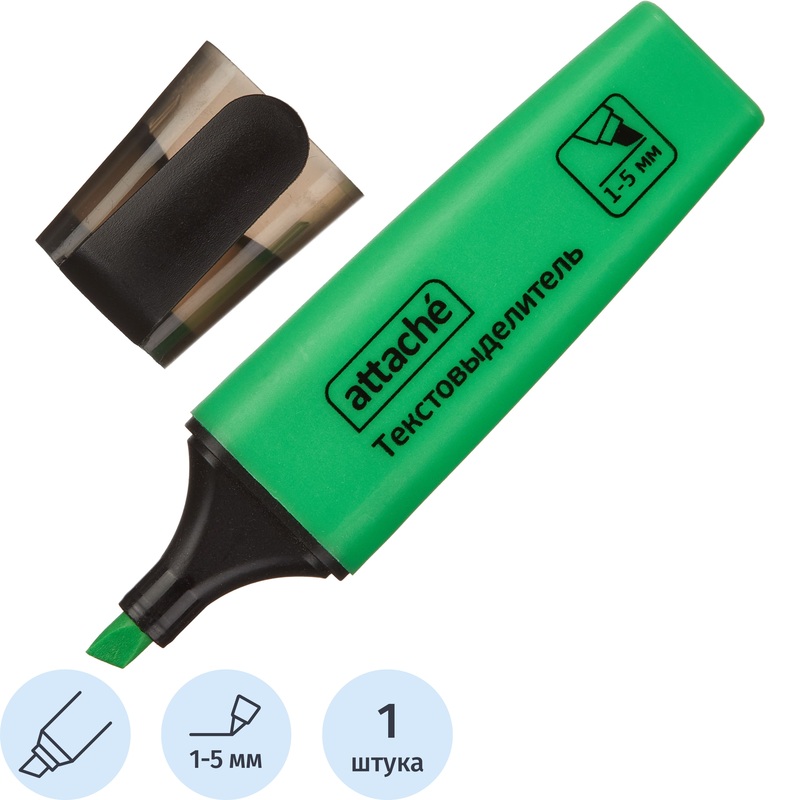 Изображение товара Текстовыделитель Attache Colored зеленый (толщина линии 1-5 мм)