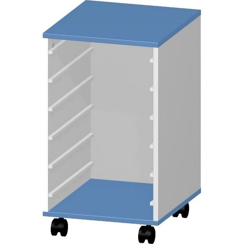 Изображение товара Стеллаж на колесах МЦ-730-1 (белый/голубой, 370х421х637 мм)