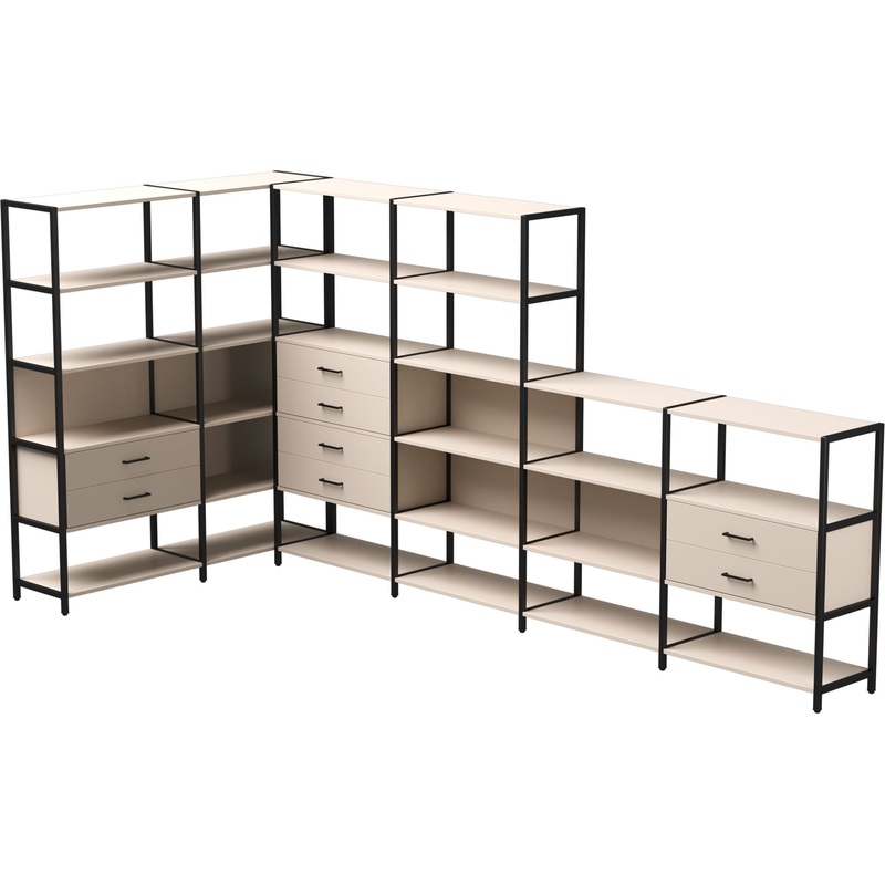 Изображение товара Стеллаж для документов EVO 254ST18GU9005 кашемир/чёрный 1635х3630х1840 мм