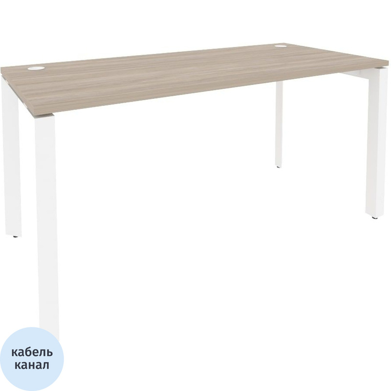 Изображение товара Стол прямой ONIX-П O.MP-SP-4.7 дуб аттик/белый 1580х720х750 мм