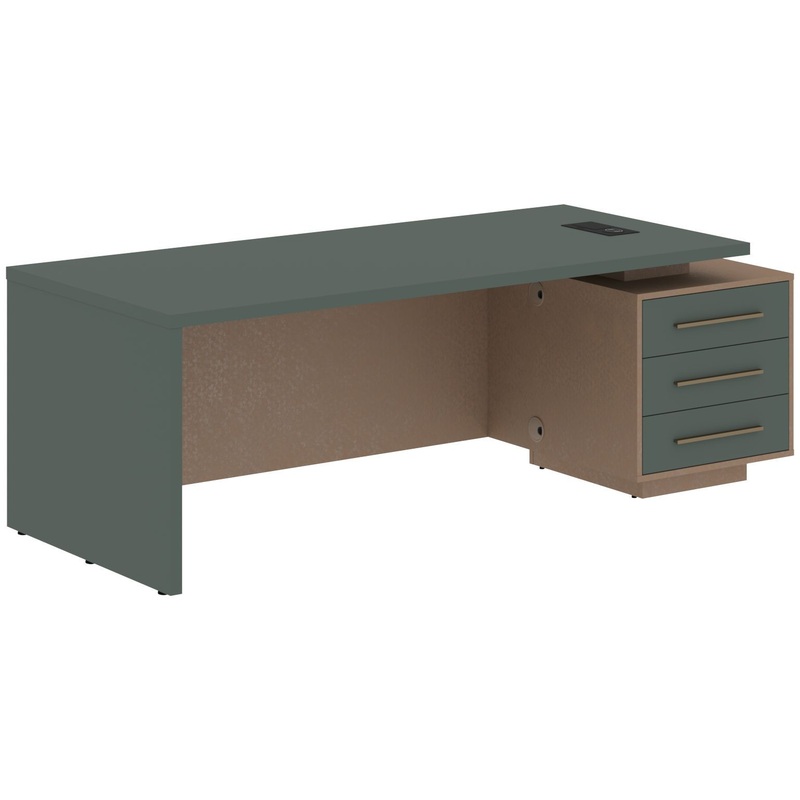 Изображение товара Стол руководителя с тумбой нефрит кобра 1900х750х2300 мм белорусский