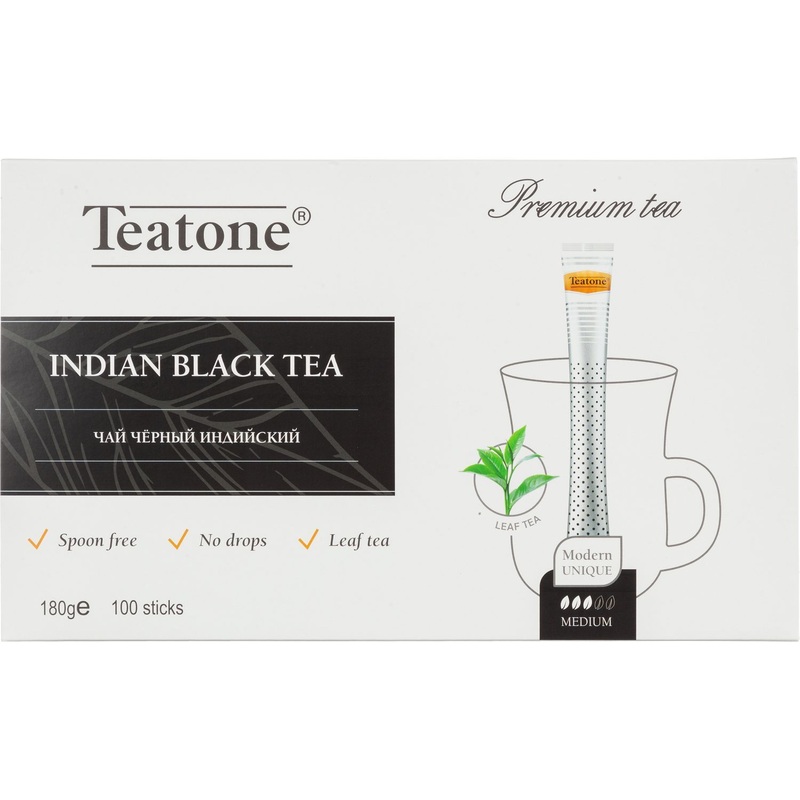 Изображение товара Чёрный чай в стиках Teatone Indian Black Tea 100 шт., высокогорный индийский вкус