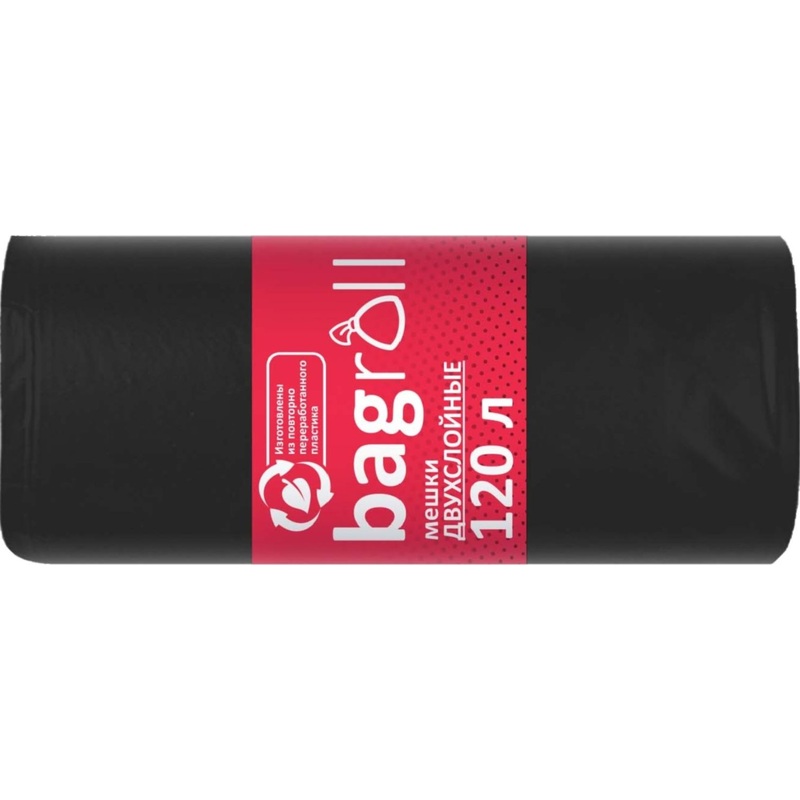 Изображение товара Мешки для мусора UFAPACK 120 л чёрные (ПВД 25 мкм, 25 штук)