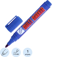Маркер перманентный Crown Multi Marker синий (толщина линии 3-5 мм)   круглый наконечник
