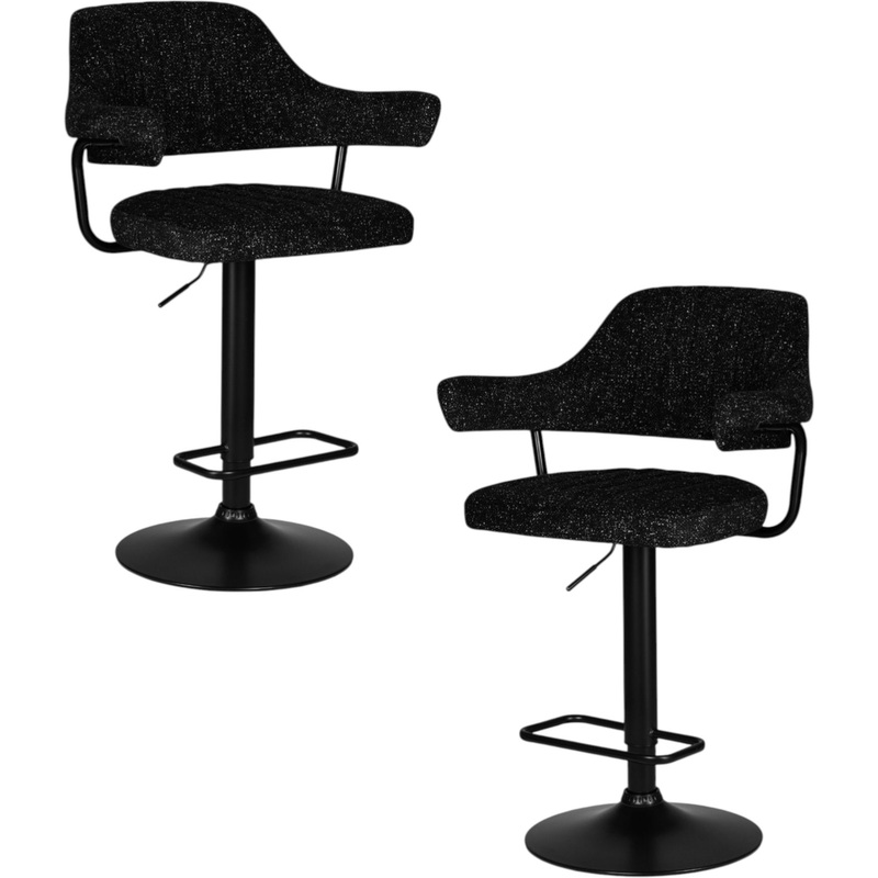 Изображение товара Стул барный DOBRIN CHARLY BLACK Вращающееся сиденье 2 шт