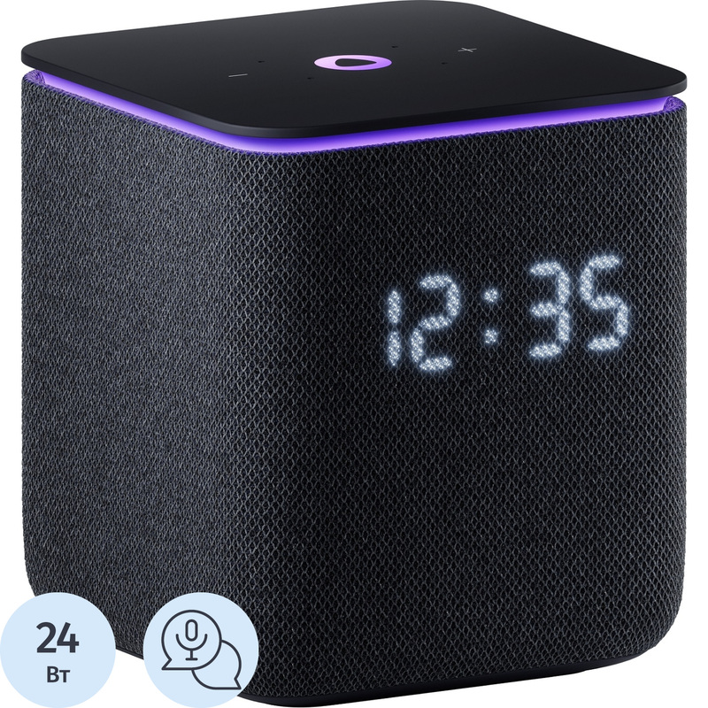 Изображение товара Умная колонка Яндекс Станция Миди чёрная с подсветкой YNDX-00054BLK