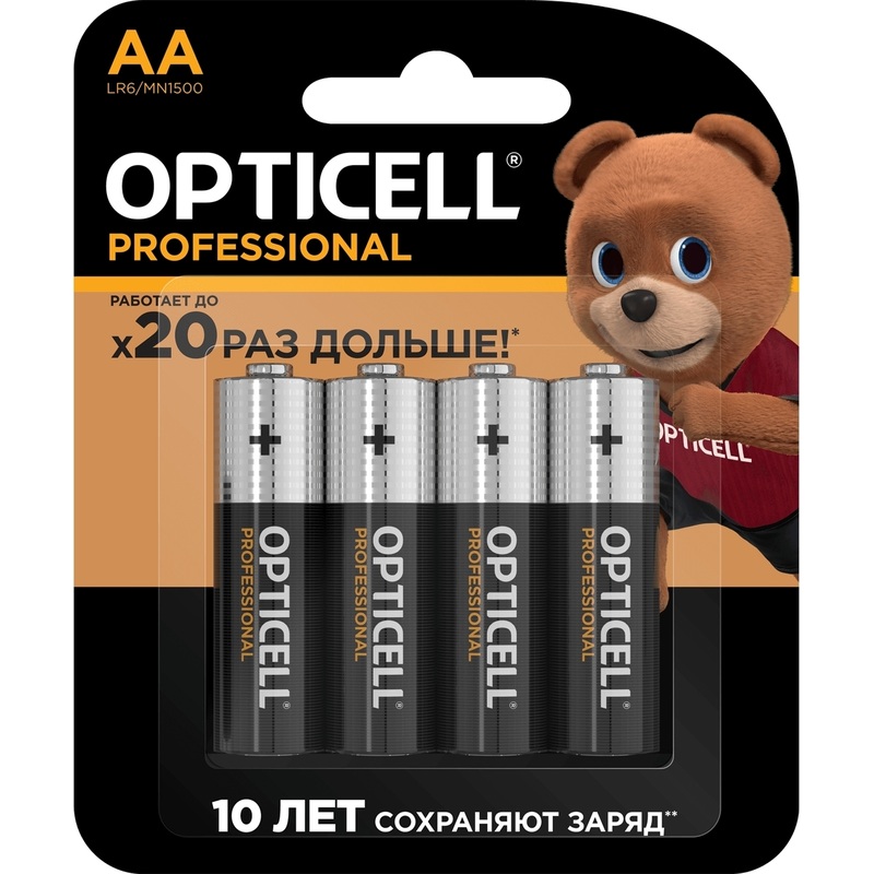 Изображение товара Батарейка AA пальчиковая Opticell Professional 4 штуки в упаковке