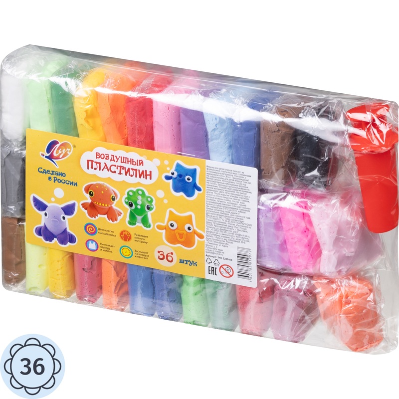 Изображение товара Пластилин легкий Луч 36 цветов 360 грамм