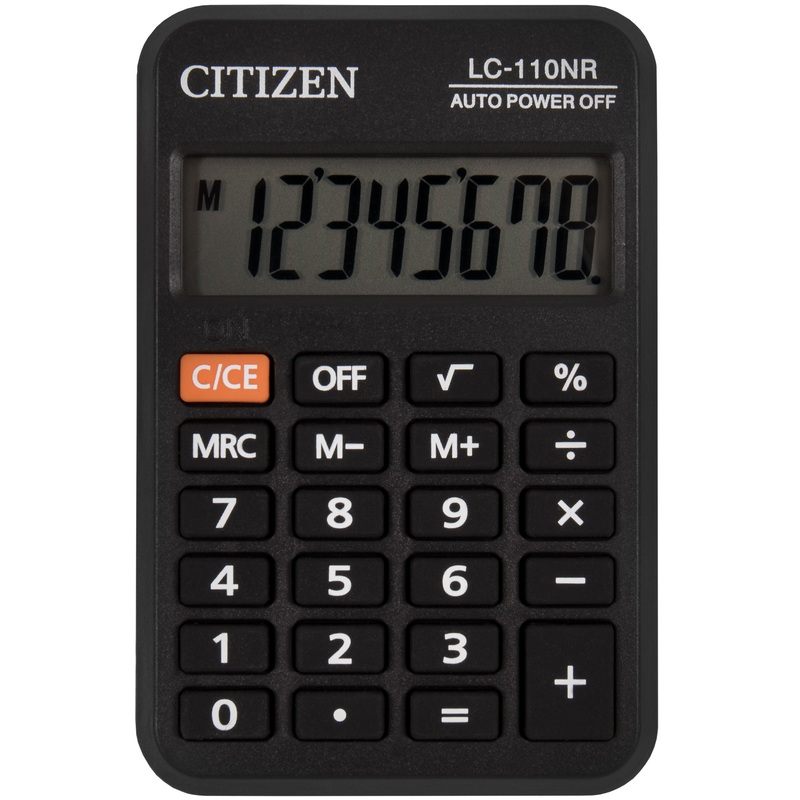 Изображение товара Калькулятор карманный Citizen LC-110NR 8-разрядный черный 88x58x11 мм