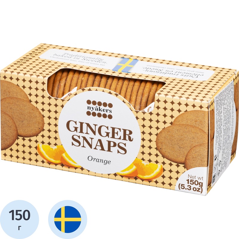Изображение товара Печенье песочное Nyakers имбирное со вкусом апельсина 150 г