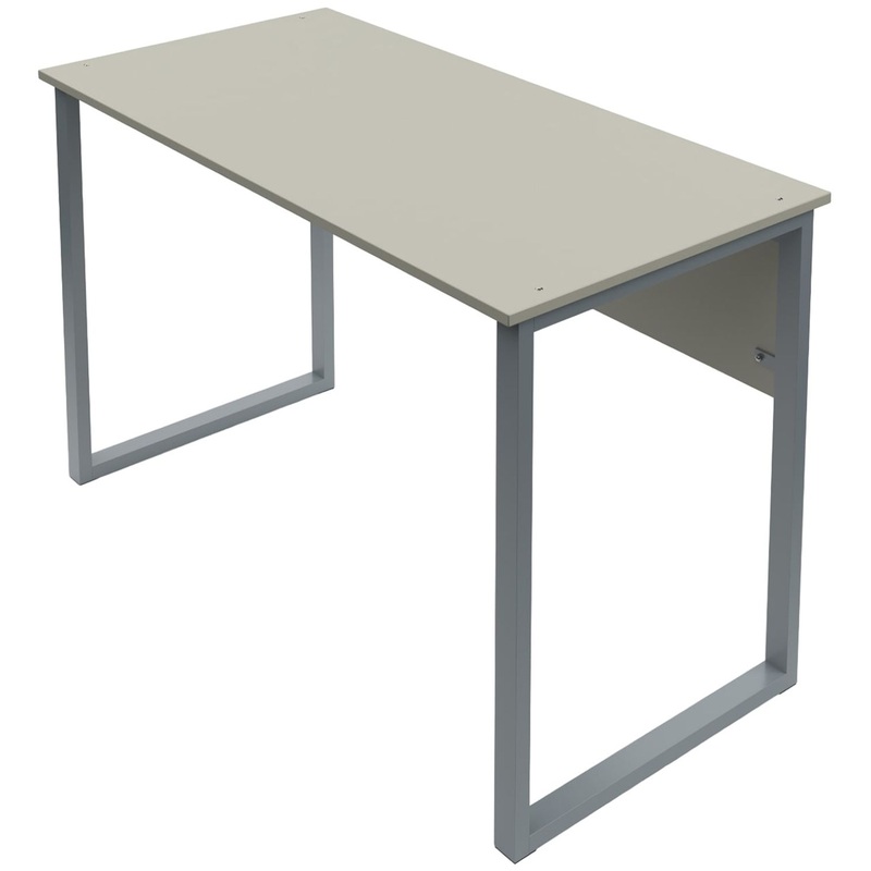 Изображение товара Учебный стол двухместный с О-образными опорами серого цвета Россия