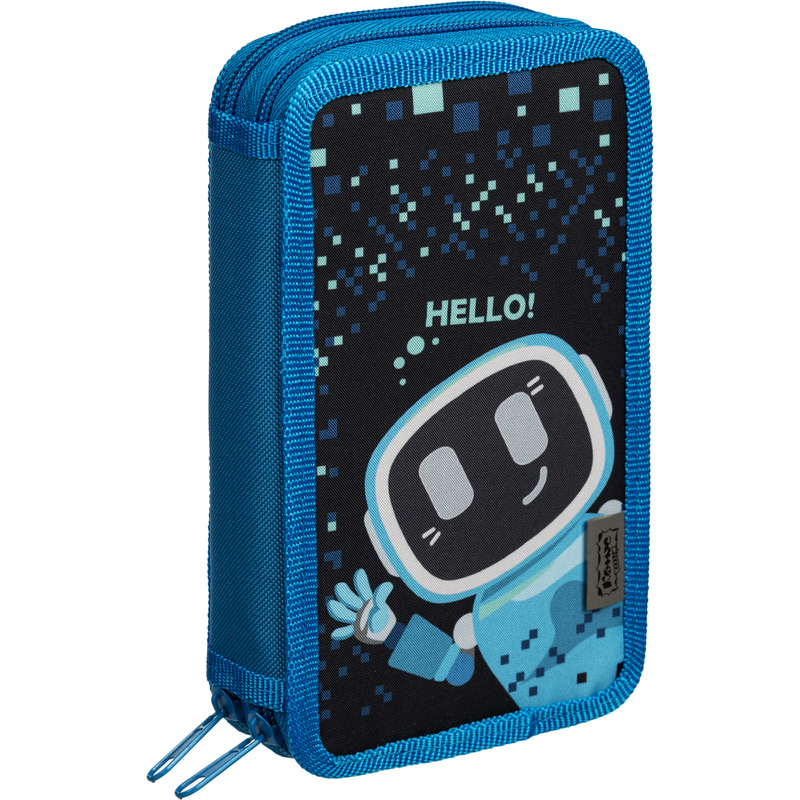 Изображение товара Пенал двухсекционный Комус Класс Robot Hello синий