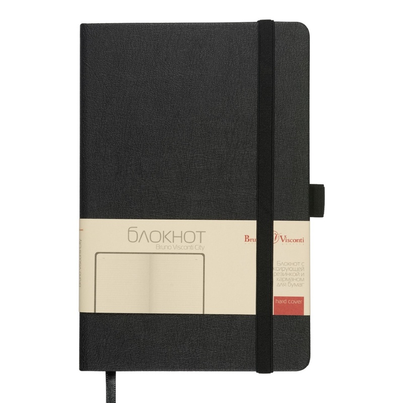 Изображение товара Блокнот Bruno Visconti City А5 80 листов в линейку черный на сшивке