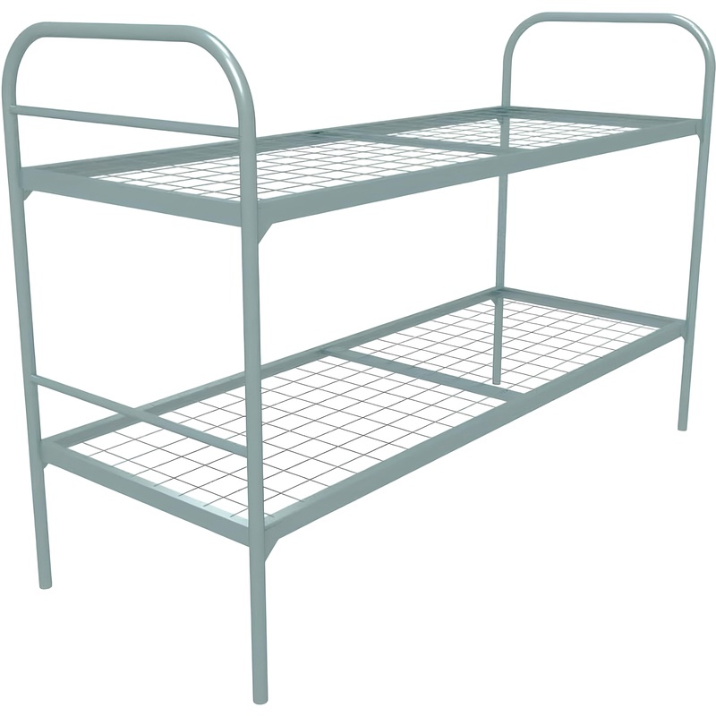 Изображение товара Кровать двухъярусная Бюджет металлическая серого цвета
