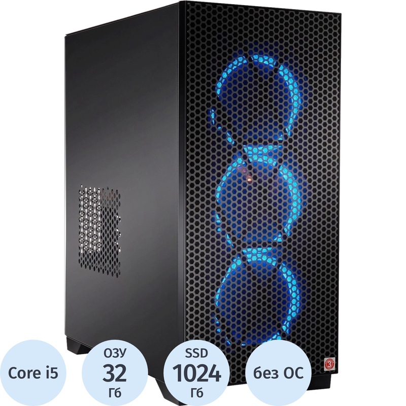 Изображение товара Системный блок игровой iRU Tactio 510B7GP MT Core i5 14400F/DDR5 32 ГБ/SSD 1024 ГБ/без ОС (2146237)