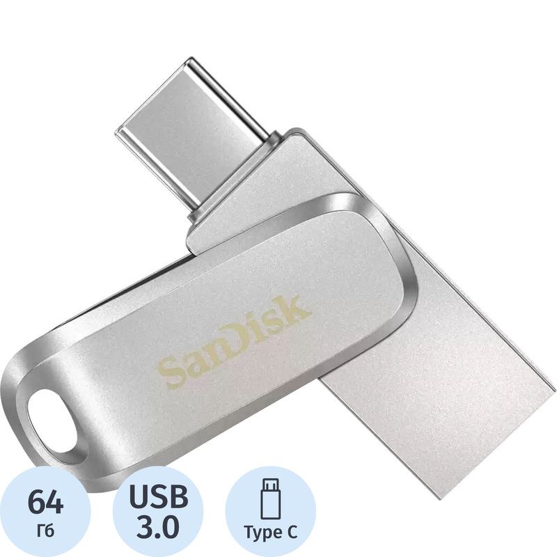Изображение товара Флешка USB 3.0 64 ГБ Sandisk Ultra Dual Drive Luxe