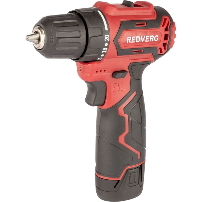 Изображение товара Аккумуляторная бесщеточная дрель-шуруповерт Redverg RD-SD12BL 12В 2 Ач кейс