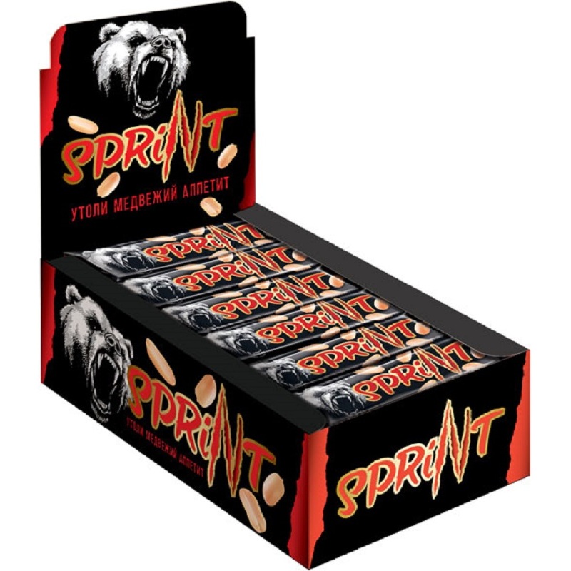 Изображение товара Шоколадный батончик Спринт 50 г — арахисовая начинка в молочном шоколаде