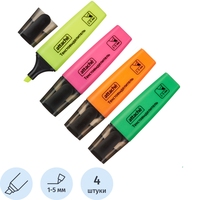 Набор текстовыделителей Attache Colored (толщина линии 1-5 мм, 4 цвета)