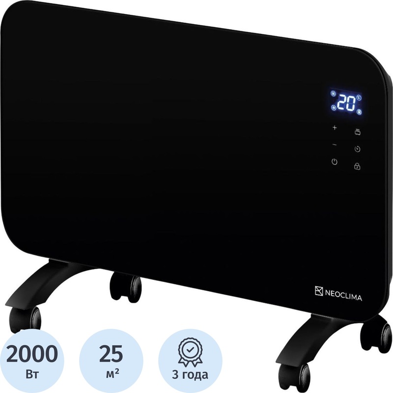 Изображение товара Конвектор Neoclima AURA-2000B черный 2000 Вт с терморегулятором Wi-Fi управление