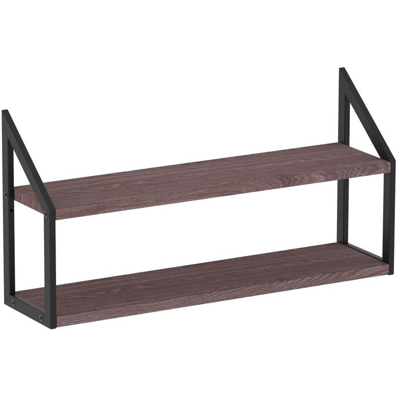 Изображение товара Полка настенная и настольная Комус Онега-8 чёрный муар ясень анкор тёмный 600х150х300 мм