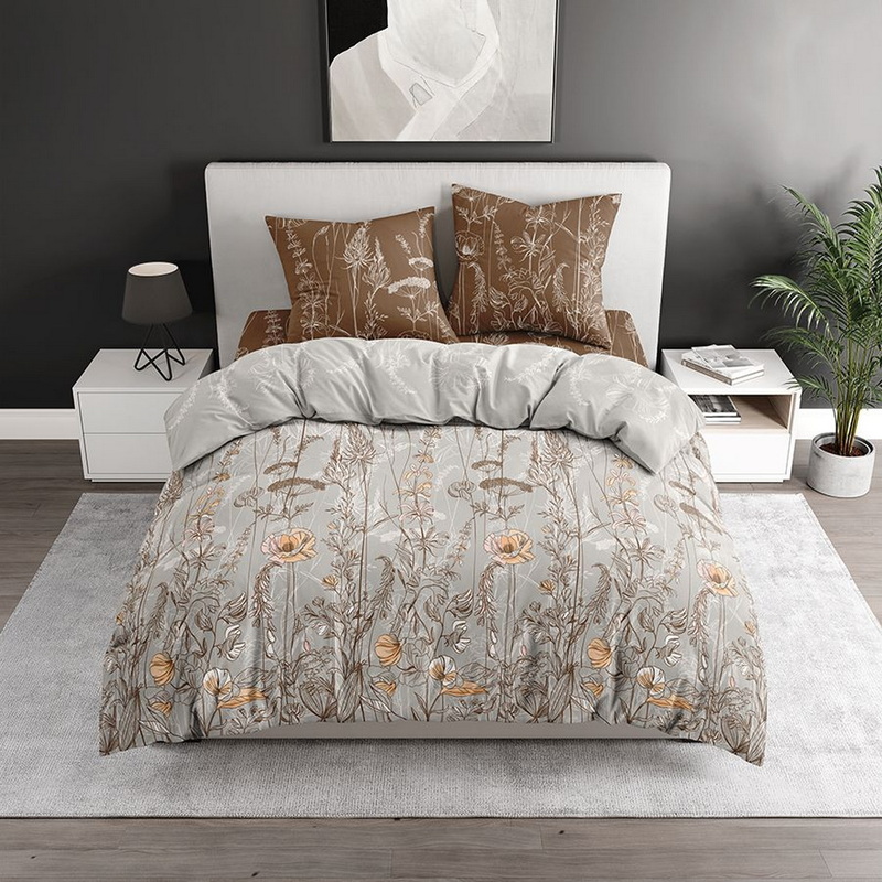 Изображение товара Комплект постельного белья Bravo Ликорис 2-спальное с европростынёй поплин 70x70 см