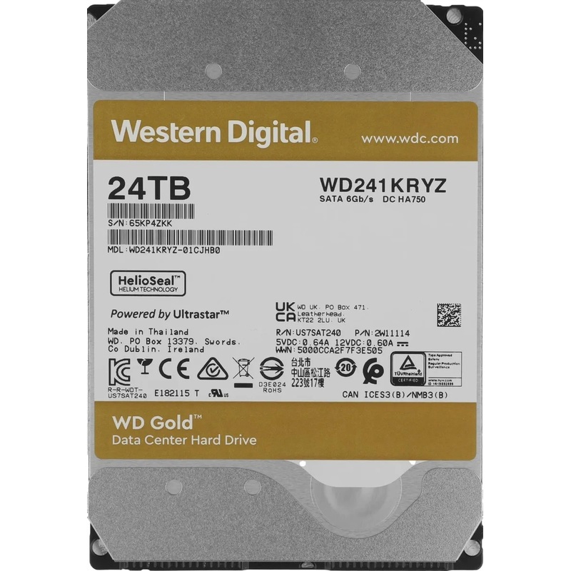 Изображение товара Жёсткий диск Western Digital WD241KRYZ 24 ТБ 3.5 дюйма SATA серверный