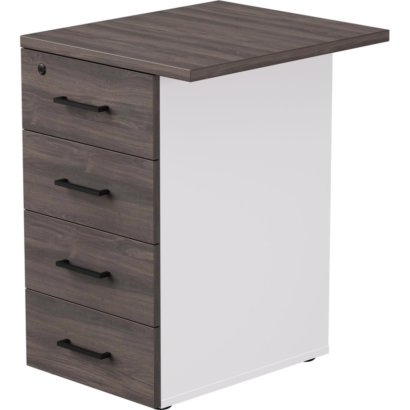 Изображение товара Тумба приставная EVO 254T1203W3DK с замком (дуб пасадена/белый, 510х600x755 мм, 4 ящика)