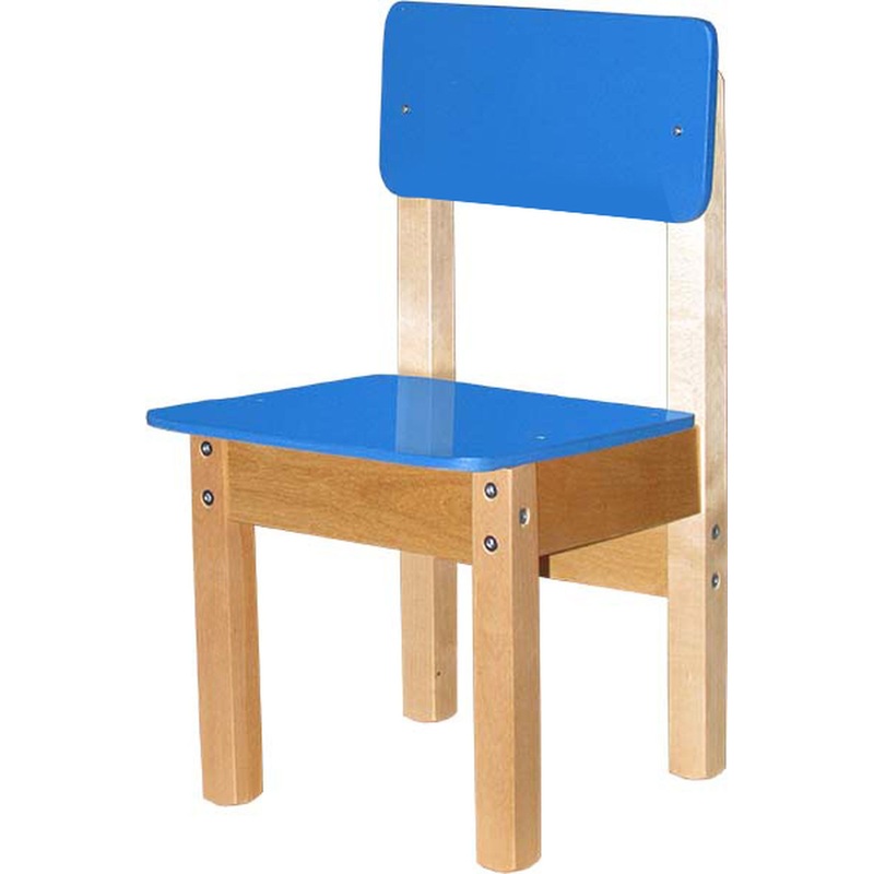 Изображение товара Детский деревянный стул синий для роста 3 лет, 340 мм высота