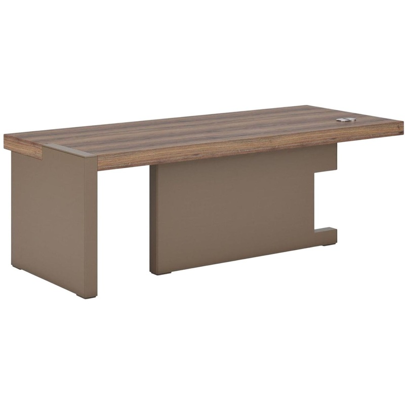 Изображение товара Стол руководителя Era JR102SX эргономичный левый (орех грецкий, 2100х1000х792 мм)