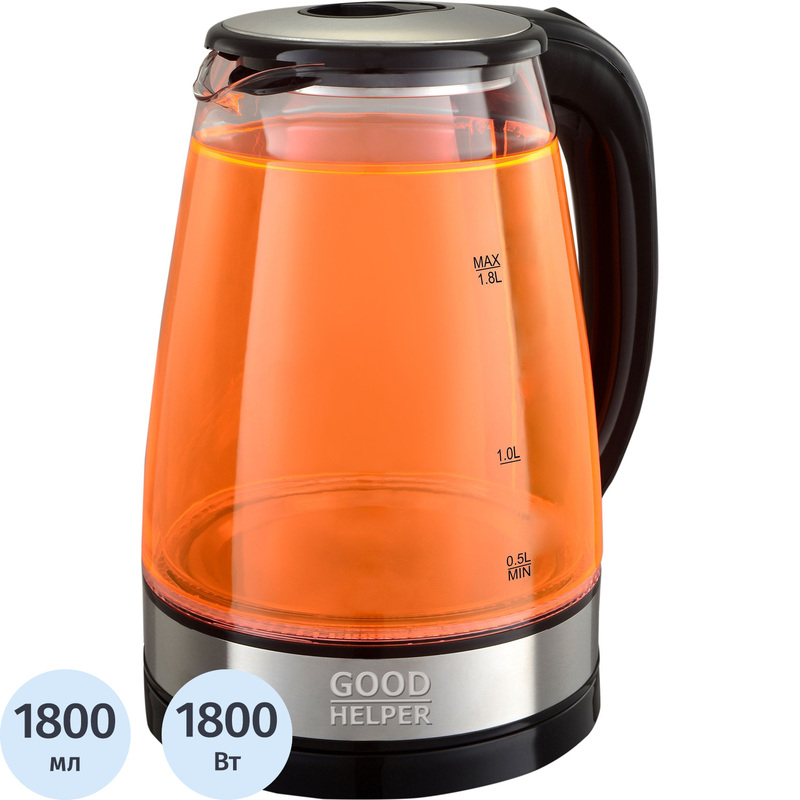 Изображение товара Электрический чайник Goodhelper KPG-1810 оранжевый 1800 мл