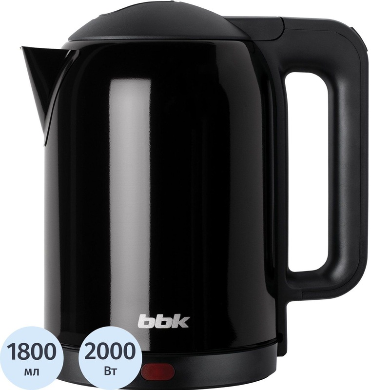 Изображение товара Электрический чайник BBK EK1809S черный 1800 мл 2000 Вт металлический