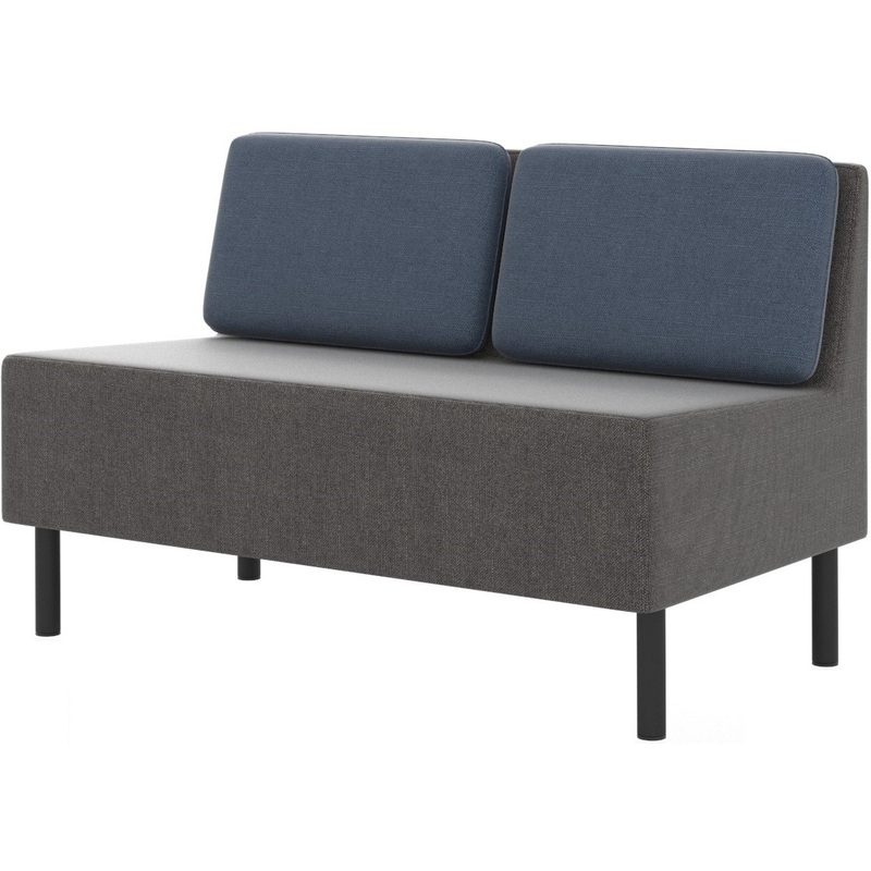 Изображение товара Модуль диван прямой Select 2-М двухместный серый синий ткань Россия