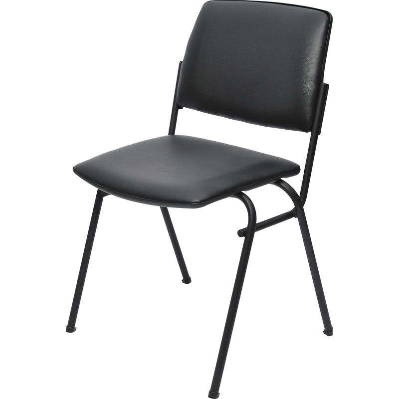 Изображение товара Стул офисный Isit чёрный с экокожаной обивкой и металлическим каркасом
