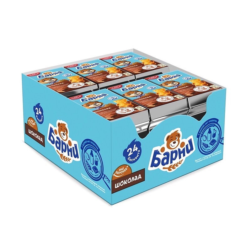 Изображение товара Пирожное бисквитное Медвежонок Барни с шоколадной начинкой 30 г