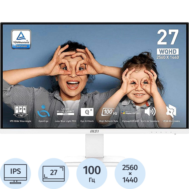 Изображение товара Монитор 27 дюймов MSI MP273QW E2 белый