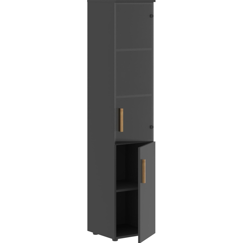 Изображение товара Шкаф для документов со стеклом Forta FHC40.2R черный графит 404х429х1983 мм