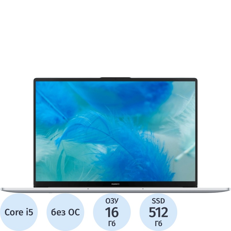 Изображение товара Ноутбук Huawei MateBook D 16 MCLG-X 16" Core i5 16ГБ SSD 512ГБ серебристый