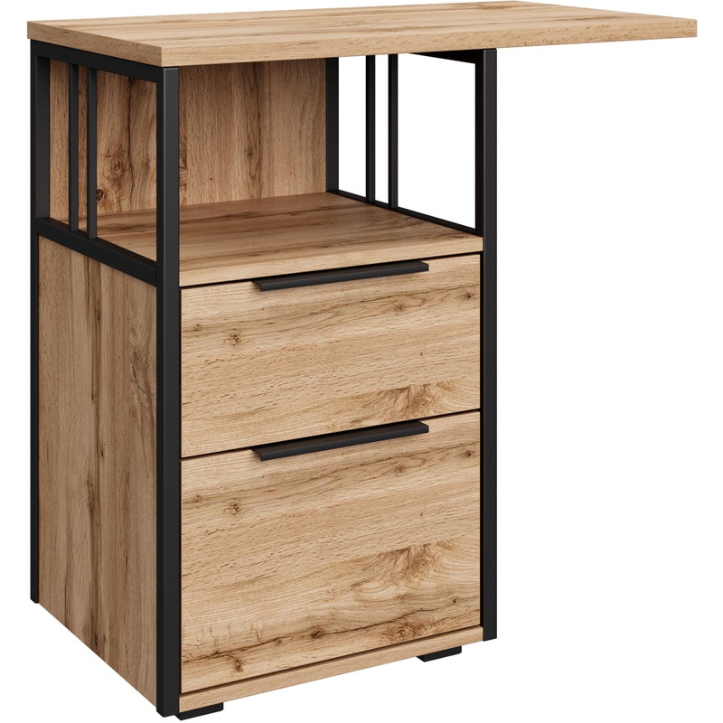 Изображение товара Приставная тумба для офиса Easy to lead K-Loft 241T010 дуб натуральный чёрный