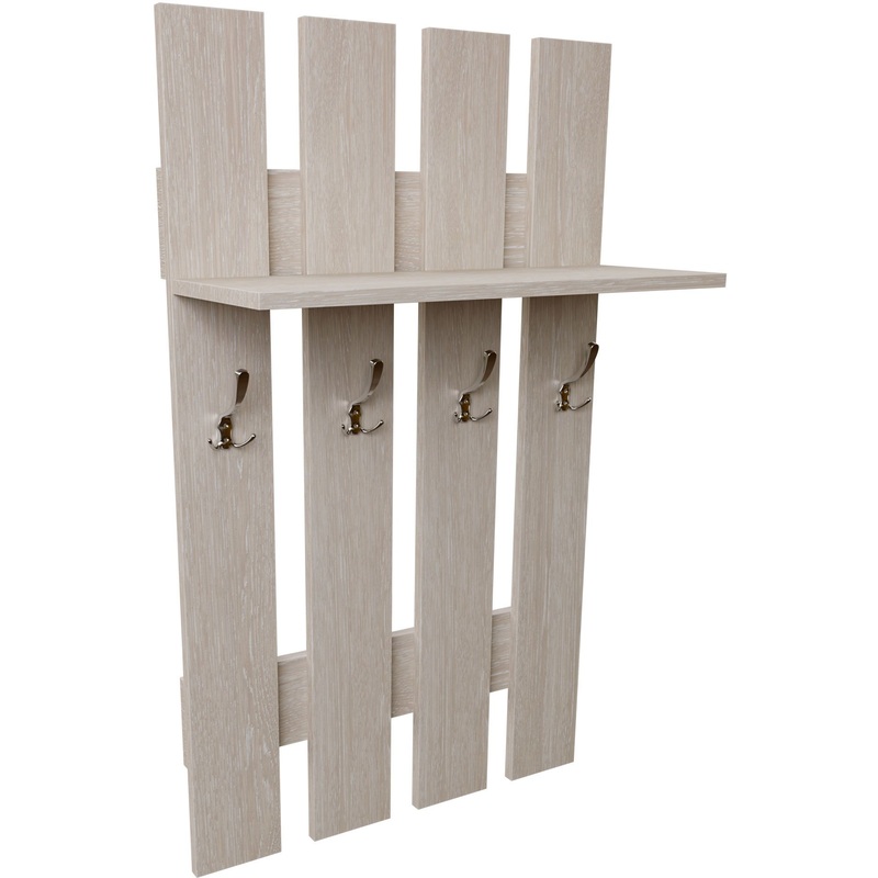 Изображение товара Настенная вешалка Север дуб атланта 600х270х1000 мм с 4 крючками
